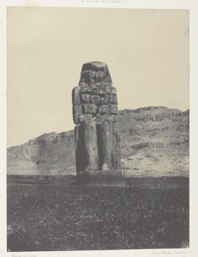 Gournah, Estatua de Memnón; Tebas de Maxime Du Camp