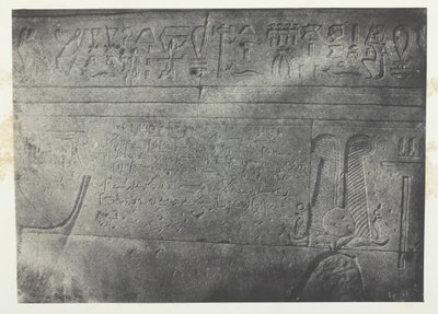 Gran Templo de Isis en Filé, Inscripción Demótica, Nubia, 1849-51, impreso en 1852 de Maxime Du Camp