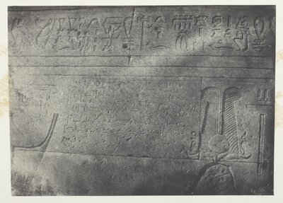Gran Templo de Isis en Philoe, inscripción demótica; Nubia, lámina 76 del álbum "Egypte, Nubie, Palestine et Syrie" (1852). de Maxime Du Camp