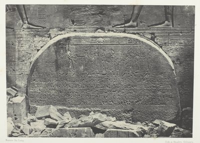 Gran Templo de Isis en Philoe, Proscynema (Acto de Adoración); Nubia, lámina 75 del álbum "Egypte, Nubie, Palestine et Syrie" (1852). de Maxime Du Camp