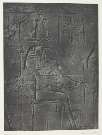 Gran Templo de Isis en Philoe, Tôth Ibiocéphale; Nubia, lámina 79 del álbum "Egypte, Nubie, Palestine et Syrie" (1852). de Maxime Du Camp