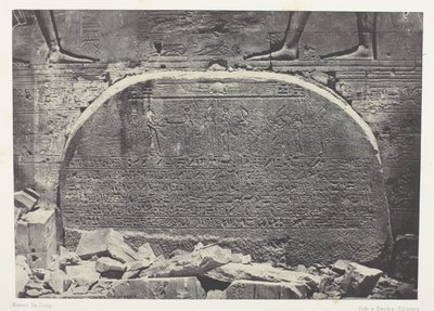 Gran Templo de Isis en Philoe, Proscynema (Acto de Adoración); Nubia, lámina 75 del álbum "Egypte, Nubie, Palestine et Syrie" (1852). de Maxime Du Camp