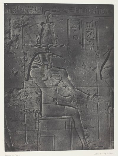 Gran Templo de Isis en Philoe, Tôth Ibiocéphale; Nubia, lámina 79 del álbum "Egypte, Nubie, Palestine et Syrie" (1852). de Maxime Du Camp