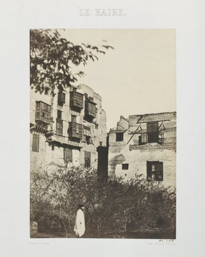 Casa y jardín en el Barrio Francés, Egipto, 1850 de Maxime Du Camp