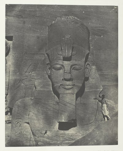 Ibsamboul, Colosse Médial (Enfoui) du Spéos de Phrè Nubie, Palestine et Syrie, lámina 106 del álbum "Egypte, Nubie, Palestine et Syrie" (1852). de Maxime Du Camp