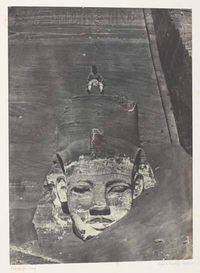 Ibsamboul, Colosse Occidental Du Spéos De Phrè; Nubia, lámina 107 del álbum "Egypte, Nubie, Palestine et Syrie" (1852) de Maxime Du Camp