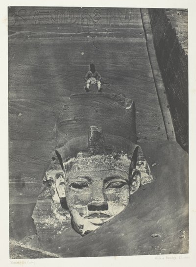 Ibsamboul, Colosse Occidental Du Spéos De Phrè; Nubia, lámina 107 del álbum "Egypte, Nubie, Palestine et Syrie" (1852) de Maxime Du Camp