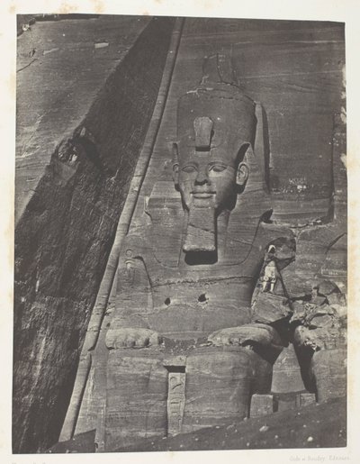 Ibsamboul, Colosse Oriental Du Grand Spéos De Phrè; Nubie, lámina 103 del álbum "Egypte, Nubie, Palestine et Syrie" (1852). de Maxime Du Camp