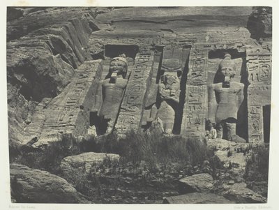 Ibsamboul, Parte Meridional del Speos de Hathor, Nubia, 1849-51, impreso en 1852 de Maxime Du Camp