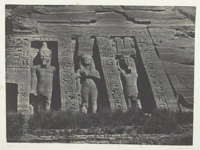 Ibsamboul, Parte Septentrional del Spéos de Hathor, Nubia, 1849-51, impreso en 1852 de Maxime Du Camp
