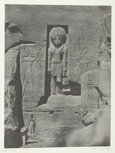 Ibsamboul, Esculturas de la Entrada del Spéos de Phrè, Nubia, 1849-51, impreso 1852 de Maxime Du Camp
