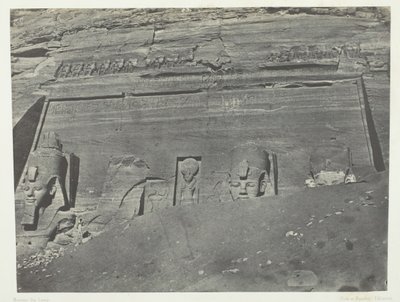 Ibsamboul, vista general del Gran Speos de Phrè, Nubia, 1849-51, impreso en 1852 de Maxime Du Camp