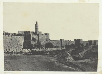 Jerusalén, Parte Occidental de las Murallas, Palestina, 184951, impreso 1852 de Maxime Du Camp