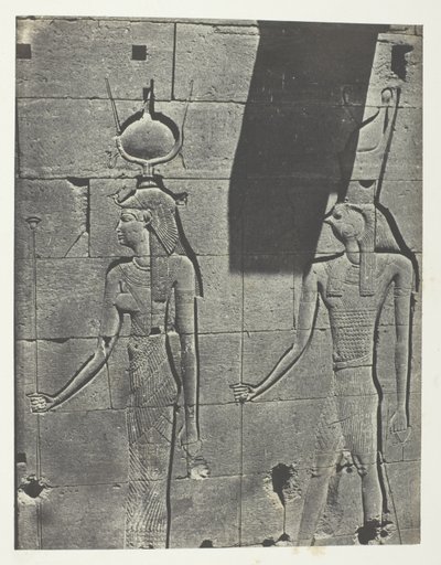 Kalabscheh, Sculptures De La Façade Postérieure Du Temple; Nubie, lámina 92 del álbum "Egypte, Nubie, Palestine et Syrie" (1852). de Maxime Du Camp