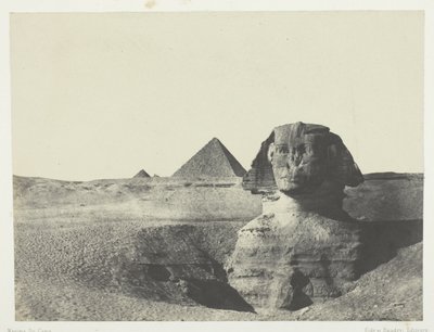 El Esfinge visto de frente, Egipto Medio de Maxime Du Camp