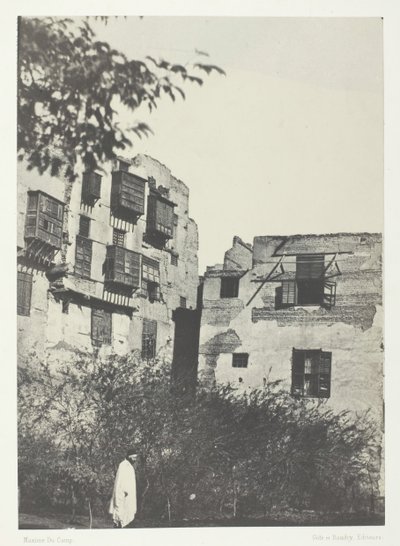 Casa y jardín en el barrio Frank, El Cairo de Maxime Du Camp