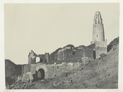 Mezquita de Bellal en el pueblo de Bab, Nubia, 1849-51, impreso en 1852 de Maxime Du Camp