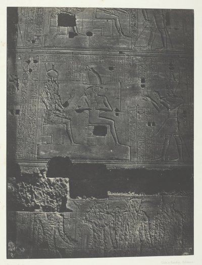 Muralla Occidental, Gran Templo de Isis en Filé, Nubia, 1849-51, impreso en 1852 de Maxime Du Camp