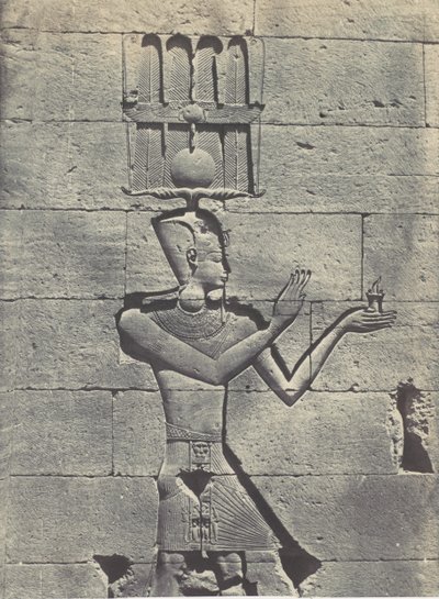 Nubia. Kalabscheh. Esculturas de la fachada posterior del templo de Maxime Du Camp