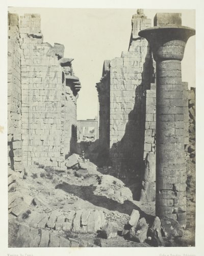 Palacio de Karnak, Patio de los Bubastitas y Entrada Principal de la Sala Hipóstila, Tebas de Maxime Du Camp