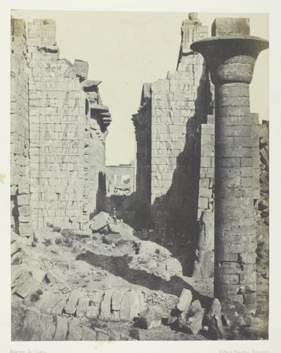 Palacio de Karnak, Patio de los Bubastitas y Entrada Principal de la Sala Hipóstila; Tebas de Maxime Du Camp