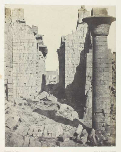 Palacio de Karnak, Patio de los Bubastitas y Entrada Principal de la Sala Hipóstila; Tebas de Maxime Du Camp
