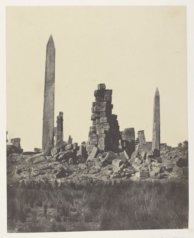 Palacio de Karnak, Los Obeliscos; Tebas de Maxime Du Camp