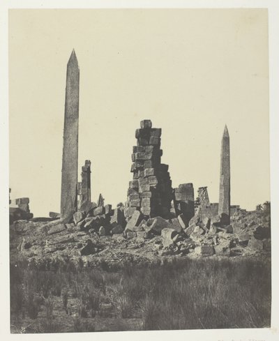 Palacio de Karnak, Los Obeliscos; Tebas de Maxime Du Camp