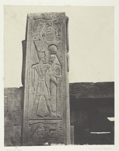 Palacio de Karnak, Pilar Frente al Santuario de Granito; Tebas de Maxime Du Camp