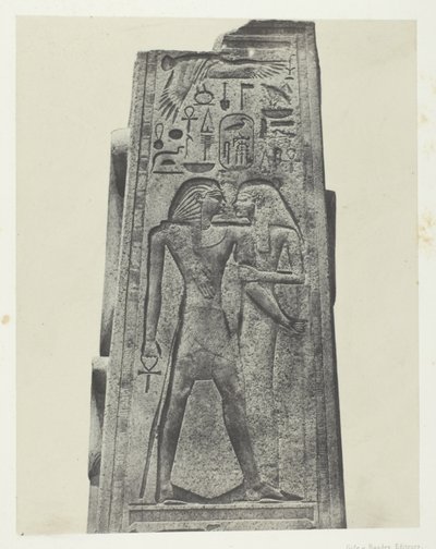Palacio de Karnak, Pilar Frente al Santuario de Granito; Tebas de Maxime Du Camp
