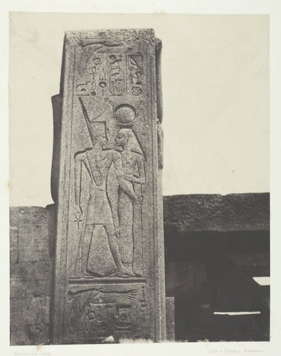Palacio de Karnak, Pilar frente al Santuario de Granito, Tebas, 1849-51, impreso en 1852 de Maxime Du Camp