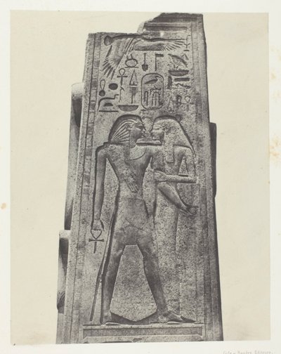 Palacio de Karnak, Pilar Frente al Santuario de Granito; Tebas de Maxime Du Camp