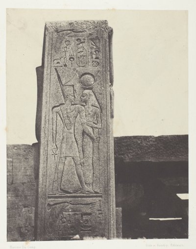 Palacio de Karnak, Pilar Frente al Santuario de Granito; Tebas de Maxime Du Camp