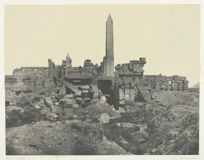 Palacio de Karnak, Santuario de Granito y Sala Hipóstila, Tebas, 1849-51, impreso 1852 de Maxime Du Camp