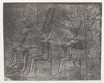 Palais de Karnak, esculturas exteriores del santuario de granito; Tebas de Maxime Du Camp