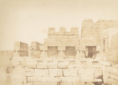Palomares construidos sobre la columnata meridional del palacio de Amenofis III, en Luxor, Tebas, 1849-50 de Maxime Du Camp