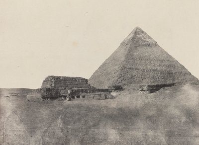 Pirámide de Kefrén, Egipto Medio, lámina 10 del álbum "Egipto, Nubia, Palestina y Siria" (1852) de Maxime Du Camp