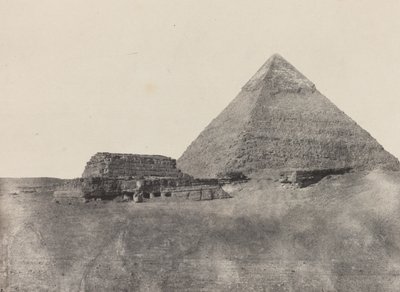 Pirámide de Kefrén, Egipto Medio, lámina 10 del álbum "Egipto, Nubia, Palestina y Siria" (1852) de Maxime Du Camp