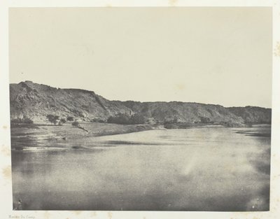 Rive Orientale du Nil Village de Bab, Vue Prise au Sud Philoe, Nubie, 1849-1851, impreso en 1852 de Maxime Du Camp