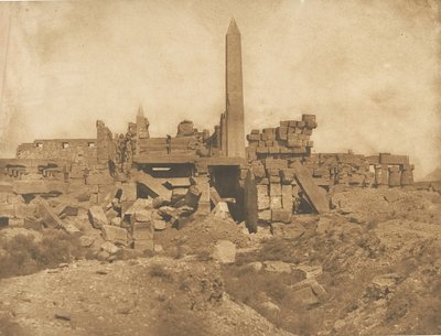 Ruinas del Palacio de Karnac - Vista tomada en el extremo del Santuario, 1849-50 de Maxime Du Camp
