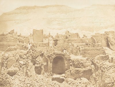 Ruinas de una ciudad cristiana, en Mèdinet-Habou Tebas, 1849-50 de Maxime Du Camp