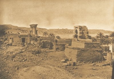 Ruinas y Pueblo de Begueh, pequeña isla al Oeste de Philae, 11 de abril de 1850 de Maxime Du Camp