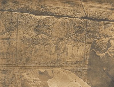 Esculturas exteriores del Santuario de granito del Palacio de Karnac Tebas de Maxime Du Camp
