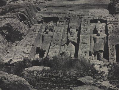 Porción sur del templo excavado en la roca de Hathor, Abu Simbel, 1850 de Maxime Du Camp