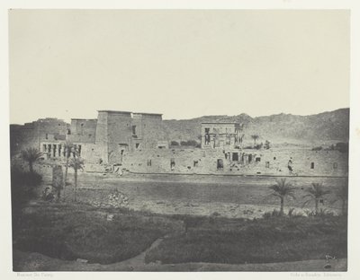 Vista tomada desde la isla de Beghé, Oeste, Philoe; Nubia, lámina 68 del álbum "Egypte, Nubie, Palestine et Syrie" (1852) de Maxime Du Camp