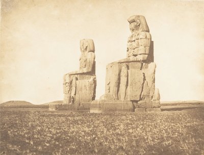 Vista de los dos colosos del Amenofeum, en Tebas, 1849-50 de Maxime Du Camp