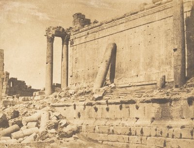 Vista del Templo de Júpiter, en Baalbek Heliópolis, 15 de septiembre de 1850 de Maxime Du Camp