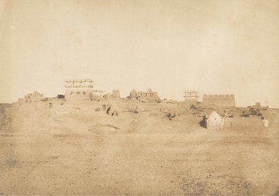 Vista de una parte del pueblo de Luxor, Tebas, 1849-50 de Maxime Du Camp
