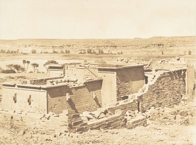 Vista general del Templo de Kalabcheh Talmis, tomada desde la montaña, 8 de abril de 1850 de Maxime Du Camp