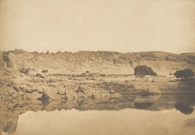 Vista tomada al norte de Philae - Pueblo de Kounoço, 1849-50 de Maxime Du Camp